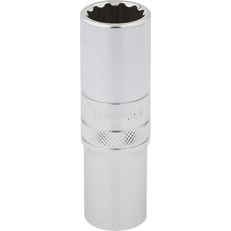 Draper 17mm 1/2 Inch Drive Hi-Torq® 12-Point Deep Socket in Polished Chrome (Model 33735) (1/5)