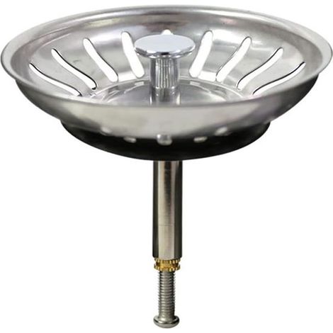 Tappo di scarico da cucina in acciaio inox - Tappo di scarico universale con filtro, griglia anti-intasamento e cestello filtrante