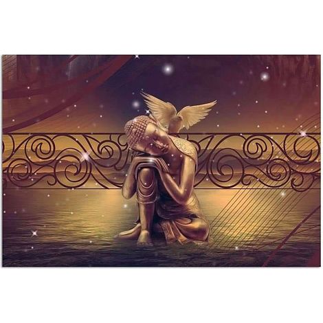 Tableau bouddha fr ou - 80 x 60 cm (1/4)