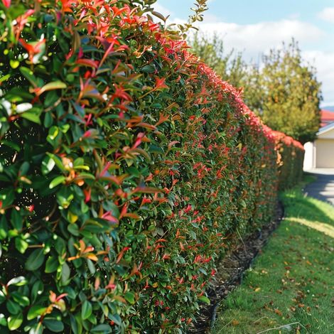 Fotinia "Photinia x fraseri Red Robin" pianta da siepe sempreverde in vaso 25 litri h. 2/3 metri FOTO REALE (1/5)