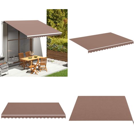 Tissu de remplacement pour auvent Marron 4x3 m - Tissus D'ombrage - Auvent De Jardin - Toile D'auvent - Parasol De Jardin - Protection Solaire - Home & Living (1/5)