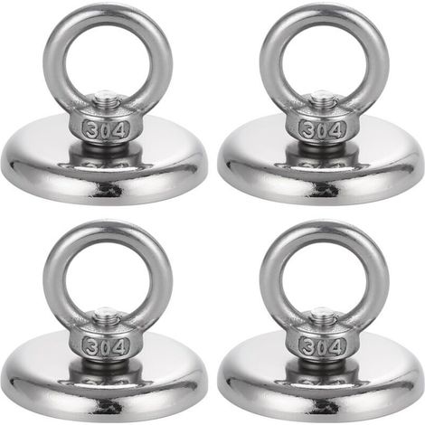 Aimant puissant, aimant néodyme 50 kg, super diamètre 42 mm, aimant de pêche en néodyme, super puissant, aimant super puissant pour l'industrie et la science, pêche à l'aimant et garage