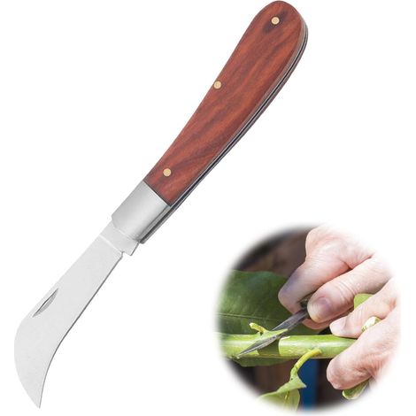 Serpette-Greffoir, Serpette, Serpette Fleuriste, Couteau Serpette Jardin, Greffoir Couteau, Serpette Jardinage, Serpette Pliante Lame Courbe en Acier Inoxydable, Couteau Serpette, Couteau De Jardin (1/5)