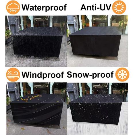 Housse de banc de jardin, housse de banc de jardin 3 places et extérieur, housse de protection pour salon de jardin, housse en tissu Oxford 420D pour canapé de jardin, imperméable, coupe-vent, anti-UV (1/4)