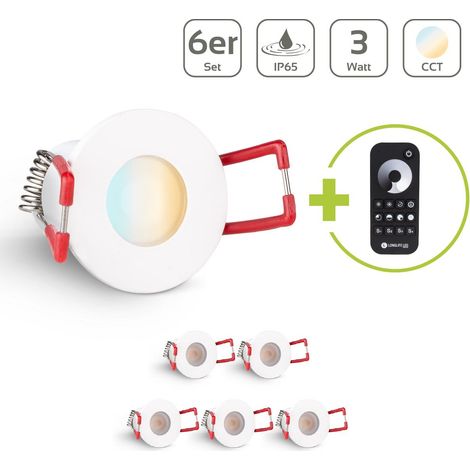 Einbaustrahler Mini Livorno 3W CCT 2700K-6500K IP65 - Farbe: weiß - Anzahl: 6x (1/5)