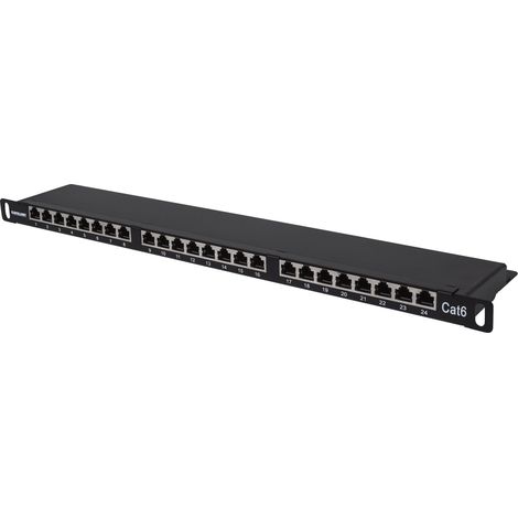 Pannello Patch 24 Posti 19'' 0.5U Cat6 FTP Nero - Intellinet (1/5)