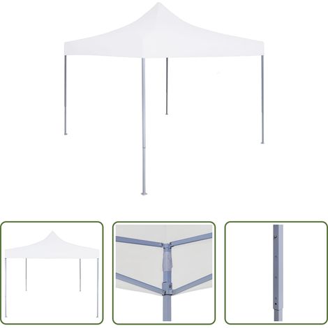 Tente extérieure - Tente de réception pliable professionnelle 3x3 m Acier Blanc (1/5)