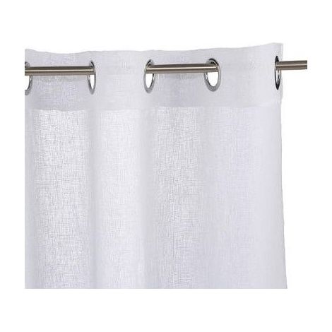 Atmosphera – Voilage blanc 140x240cm semi-transparent – Polyester haute qualité – 8 œillets métalliques pour installation facile (1/10)