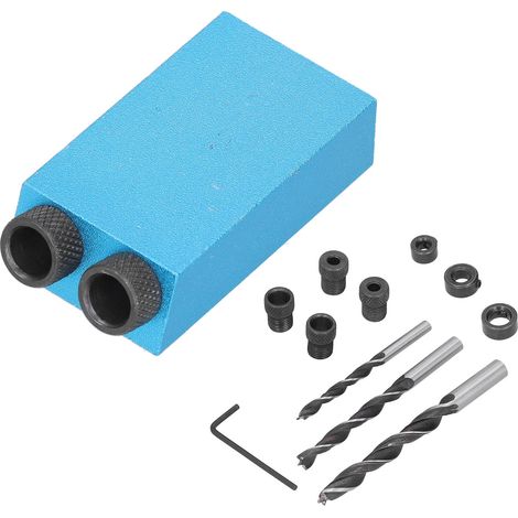 Kit de gabarits pour trous de poche, localisateur de trous obliques pour le travail du bois, guide de perçage à angle de 15 degrés, outils de menuiserie à faire soi-même (1/5)