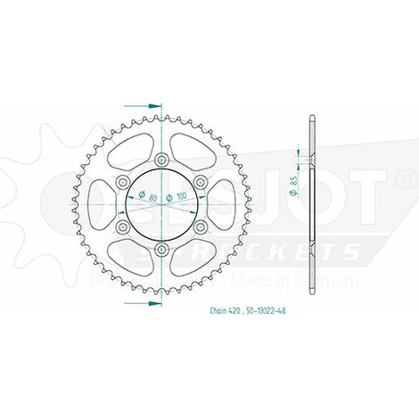Couronne ESJOT pour Rieju 50cc - Pas 420 - 48 dents