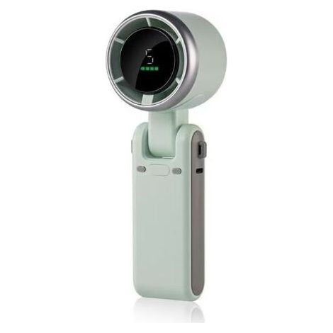 Wiederaufladbarer tragbarer Ventilator, 5 einstellbare Geschwindigkeitsstufen, 4000 mAh Mini-Reiseventilator, batteriebetrieben (grün) (1/5)