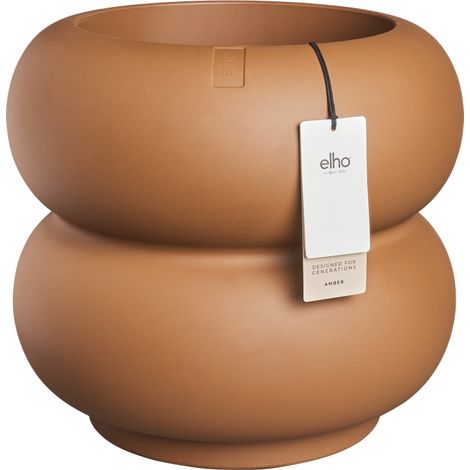 Elho Amber Roll Low 43 Caramello Fioriera Rotondo (1/3)