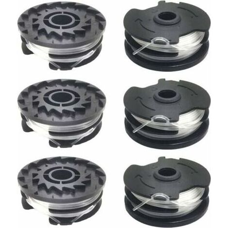 Set mit 6 Ersatzfadenspulen für Trimmer - Nylon-Copolymer-Harz - 1,6 mm Durchmesser - Spiraldesign für effizientes Schneiden - 20-Li (1/5)