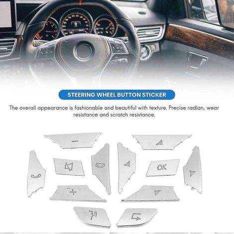 Embellecedor adhesivo para interruptor de botón del volante para Mercedes Benz ABCE ML GL CLA GL GLK SL SLK C (1/4)