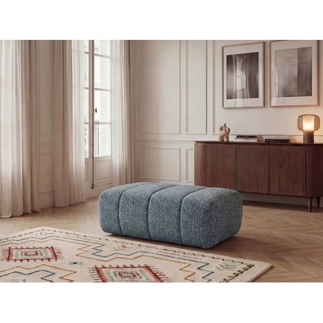 BOBOCHIC - Pouf NESTY tissu chiné Bleu (1/5)