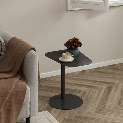 Dmora - Mesa de café Niccone, Mesa de centro baja, Revistero para sofá, Estante de la sala de estar, 50x38 h50 cm, Pizarra (1/3)
