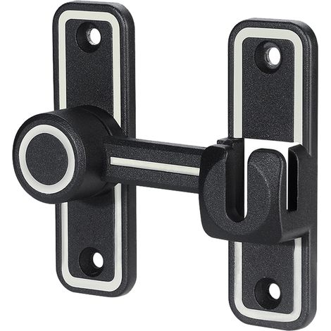 Boulon de porte coulissante lumineux, antivol, en acier inoxydable, serrure de porte à 90 et 180 degrés, pour grange, salle de bains, noir. (1/5)