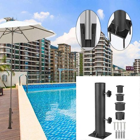 Support de fixation de parasol d'extérieur avec pinces de rechange pour terrasse de jardin (1/4)