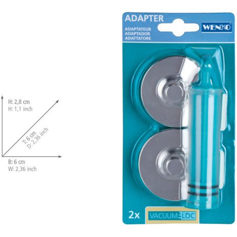 Wenko – Adaptateur Vacuum-Loc® pour accessoires aspirateur – Fixation murale sans perçage – Dimensions 6,1x2,8 cm – Excellente adhérence sur surfaces irrégulières (1/4)