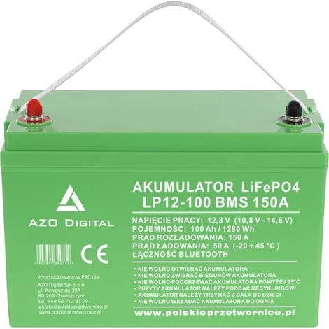 AZO Digital LiFePO4 LP12-100 12,8V 100Ah Bluetooth-Akku (AZO00D1335) (1/3)
