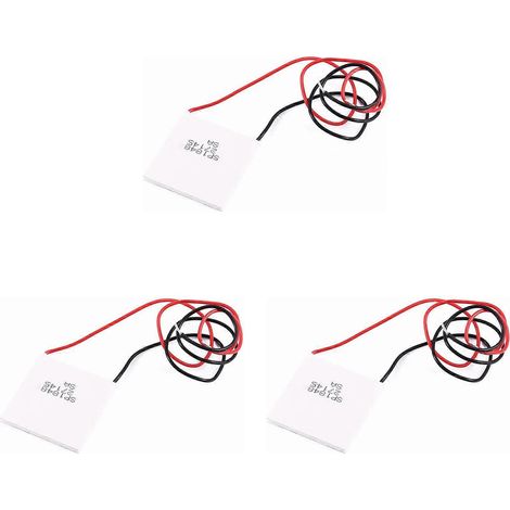Trois modules thermoélectriques Peltier, générateur thermoélectrique haute température (TEG), température maximale 150 degrés Celsius, blanc, 40x40 mm. (1/5)