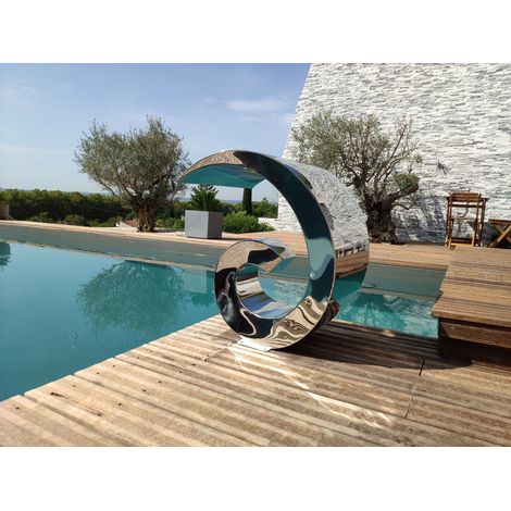 Cascade pour piscine au sel chlore INOX 316 California Hauteur 70cm Largeur 50cm ZENLYS (1/5)