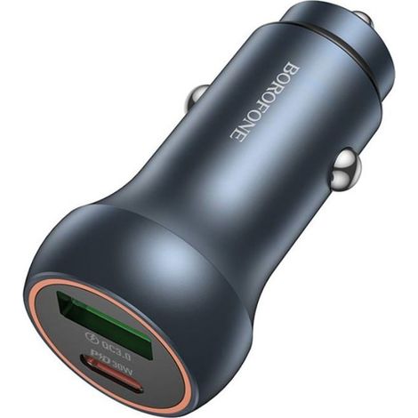 Cargador de coche gris - OEM - 30 W - Carga rápida - Universal - BZ32B 30W PD QC