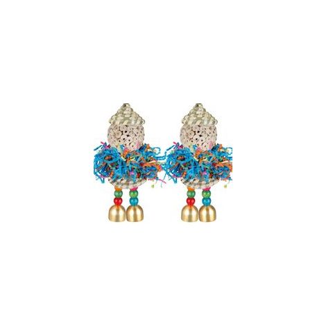 Conure Toys, 2 pezzi Giocattolo per uccelli Pappagallo Foraggiamento Trituratore Giocattoli da appendere Palline Sola con campanellino per piccoli pappagalli Parrocchetti Calopsitte Conuri Inseparabil