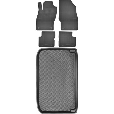 Set di tappetini in gomma per auto e tappetino per bagagliaio per Opel Corsa D Hatchback dal 2006 al 2014.