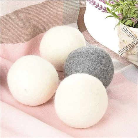 Balle de Séchage Laine 6 Pièces Boule Seche Linge Doudoune Réduisent Froissage Laver Boules Anti Statique Naturel Mouton Cheveux Balls Alternative Assouplissant pour la Lessive Machine Séchoir (1/5)