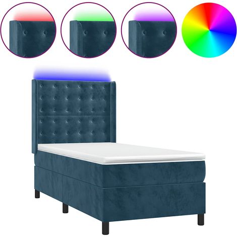 Maison Exclusive - Letto a Molle con Materasso e LED Blu Scuro 100x200 cm (1/5)