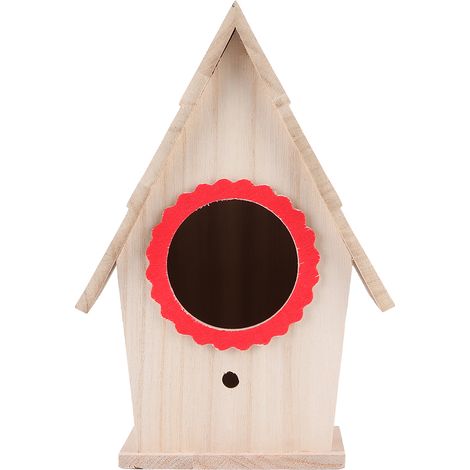 Nid En Bois Pour Oiseaux - Matériau Naturel Sans Formaldéhyde - Avec Perchoir Et Sortie Métallique - Pour Reproduction Et Hivernage - 1 Pièce (1/5)
