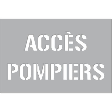 Pochoir Accès Pompiers (W0179). Pochoir de Marquage au Sol Accès Pompiers. Taille au Choix. PVC Expansé 5 mm - 800 x 600 mm (1/5)