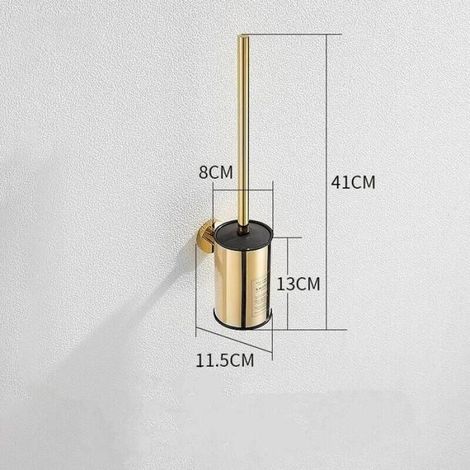Brosse WC Murale dorée en Acier Inoxydable Rond pour Salle de Bain (doré) (1/4)