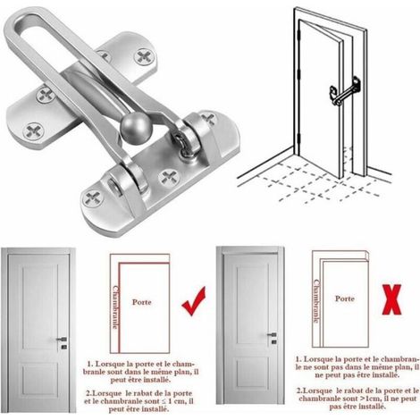 2pcs Entrebâilleur Sécurité Acier Sans Perçage Ouverture 30-50mm Porte Fenêtre Hôtel (1/4)