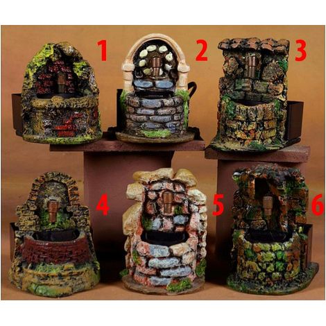 Fontaine décorative en résine avec pompe 11 × 10 × H11 cm – modèle assorti