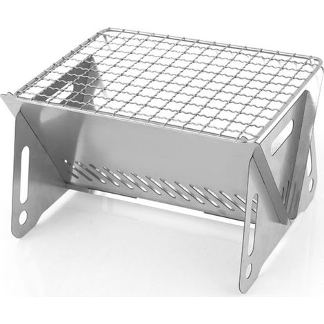 Barbecue pliable de camping, portable et amovible, en acier inoxydable, idéal pour les pique-niques, la randonnée, la plage et les fêtes en terrasse. (1/4)