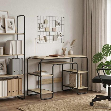 vidaXL Desk with Storage Sonoma Oak 113.5 x 52 x 75.5 cm (1/5)