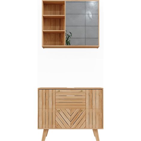 Conjunto de muebles de baño Lucie, Bambú, 2 partes, Vicco (1/5)