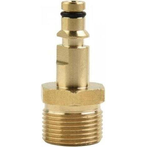 (50×23×23) M22 adapter for high-pressure cleaner in solid brass and K-series outlet fitting for Karcher, Nilfisk