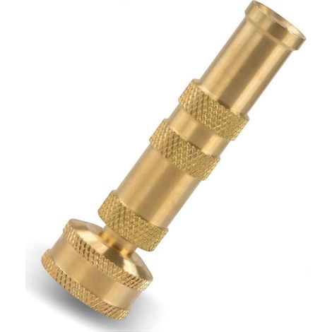 Brass Garden Hose Nozzle - No lead - Safe For Kids - 4 Inch, Adjustable Twist (1/4)