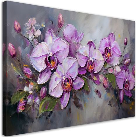 Tableau déco Composition d'une fleur violette Orchidée 60x40 (1/5)
