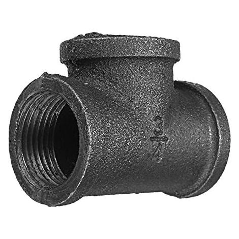 1/2 "3/4" 1 "Tee Egal Pipe 3 Voies malléable Fer Noir Raccord Tube Femelle - 3/4 Pouce (1/5)