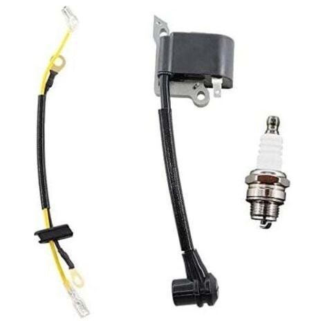 Ignition coil with spark plug for Husqvarna 136 137 137E 141 142 142E 235 240 23 26 36 41 Replaces 545199901 (1/4)