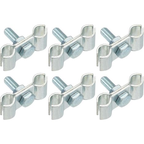 6pcs Wire Mesh Panel Collars 9/32" Galvanized Dog Cage Collars Connectors For Fences Temporary Dog Cage Parts With Bolts And Nuts (1/5)