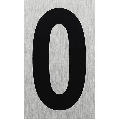 Placa de puerta pricenet aluminio 100x60 mm número 0