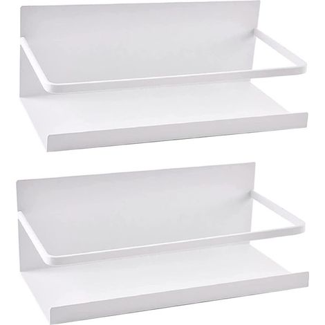 Etagère Réfrigérateur, 2 Pièces Étagère à Épices Magnétique Etagère Réfrigérateur Magnétique Organisateur de Réfrigérateur Economie Espace pour la Cuisine (Blanc) (1/5)