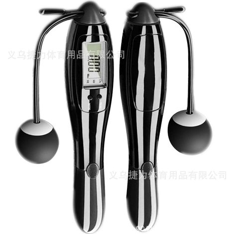 (Petite balle noire et grise) Minuteur électronique sans fil pour le fitness, corde à sauter en fil d'acier