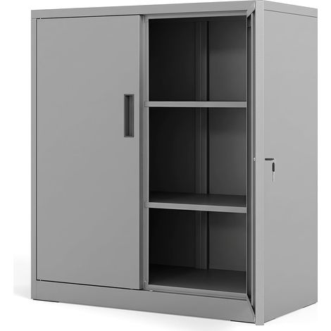 COSTWAY Armadio Portadocumenti, con 2 Ante con Serratura (Grigio) (1/5)