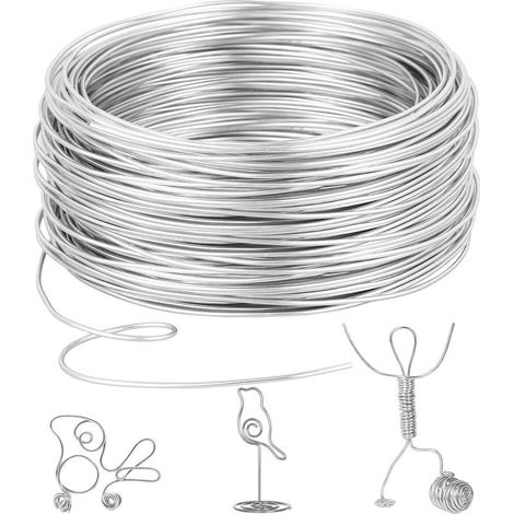 1 Rouleau Fil de fer,2 mm,10 m,Flexible,Blanc argenté,Loisirs créatifs et bijoux (1/5)
